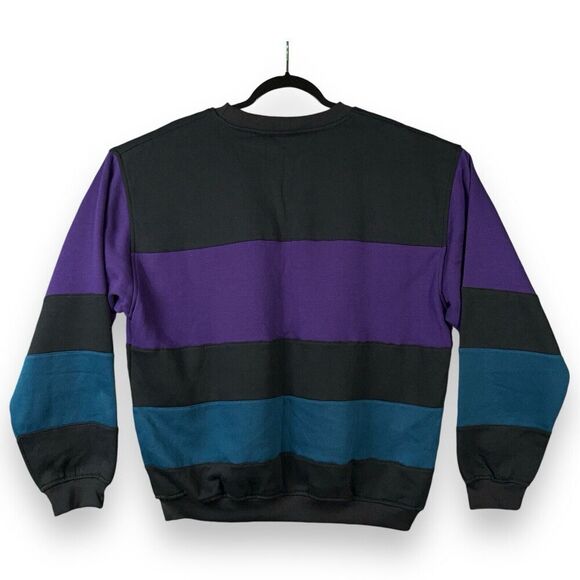 VTG NOS Stefano Man Mens XL Crewneck Color Block Embroidered Y2K Sweater NEW! - Picture 6 of 6
